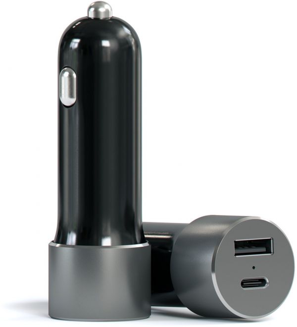Автомобильное зарядное устройство Satechi USB Car Charger with Type C Space Grey (ST-TCUCCM)