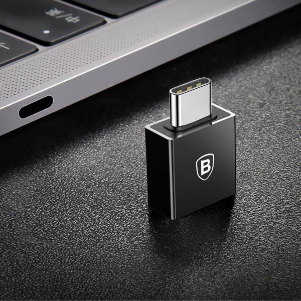 Переходник Baseus Exquisite Type-C/USB (black) (CATJQ-B01)