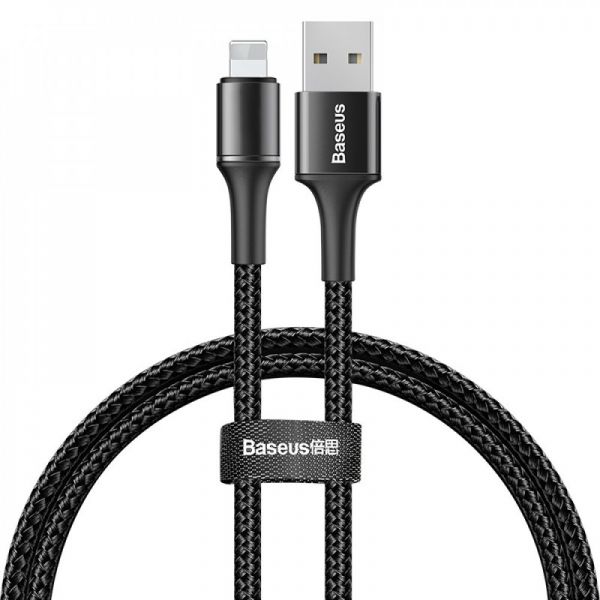 Кабель Baseus Halo Data Lightning 2.4A (0.5m) Black (CALGH-A01)