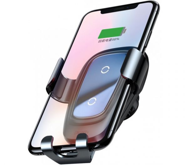 Беспроводное автомобильное зарядное устройство Baseus Metal Wireless Charger Gravity Car Mount Tarnish (WXYL-B0A)
