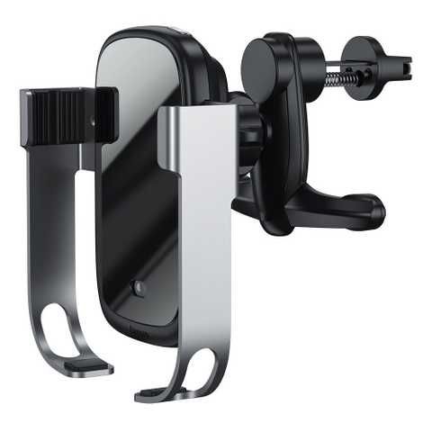 Автодержатель с беспроводной зарядкой Baseus Rock-solid с дополнительным комплектом - Silver (WXHW01-B0S)