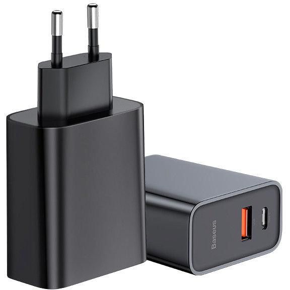 Мережевий зарядний пристрій Baseus Speed PPS 30W Type-C + USB black (CCFS-C01)