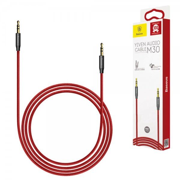 Аудио кабель Baseus Yiven M30 AUX Audio Cable 1m Black/Red (CAM30-B91)
