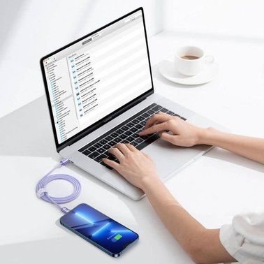 Кабель Baseus Crystal Shine Series Type-C to Lightning 20W (1.2m) (purple) CAJY000205