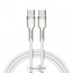 Кабель Baseus Cafule Metal Type-C to Type-C 100W (1m) - White (CATJK-C02)