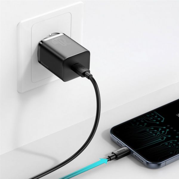 Мережевий зарядний пристрій Baseus Super Silicone PD Charger 20W (1Type-C) - Black (CCSUP-B01)