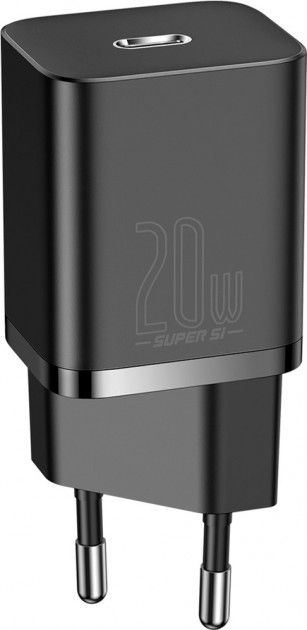 Мережевий зарядний пристрій Baseus Super Silicone PD Charger 20W (1Type-C) - Black (CCSUP-B01)