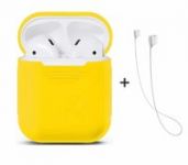 Чехол Airpods Silicon case+straps (in box) CASE_AIRPODS_Dark Yellow