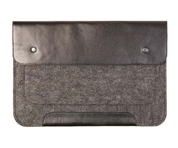 Чехол-конверт на кнопках Gmakin для MacBook Air 13", Pro 13" и Pro 13" Retina Black (GM01)