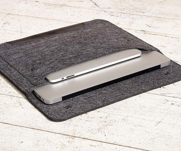 Чехол-конверт на кнопках Gmakin для MacBook Air 13", Pro 13" и Pro 13" Retina Black (GM01)