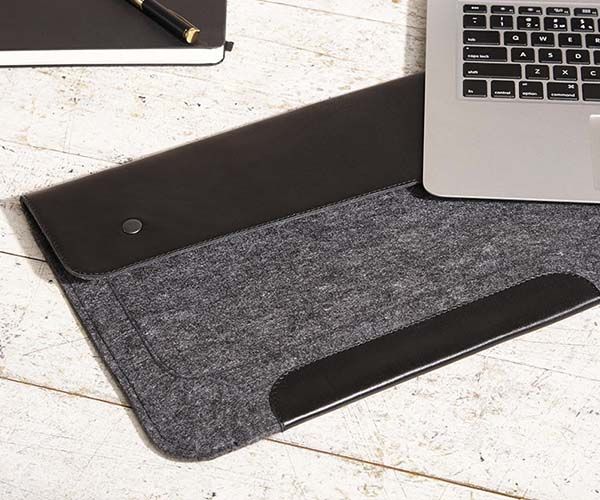 Чехол-конверт на кнопках Gmakin для MacBook Air 13", Pro 13" и Pro 13" Retina Black (GM01)