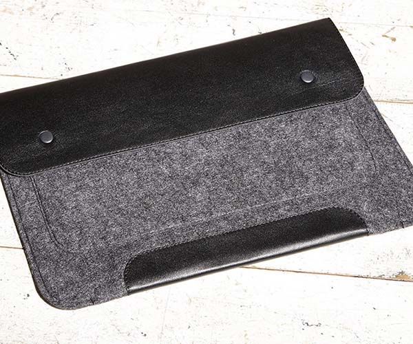 Чехол-конверт на кнопках Gmakin для MacBook Air 13", Pro 13" и Pro 13" Retina Black (GM01)