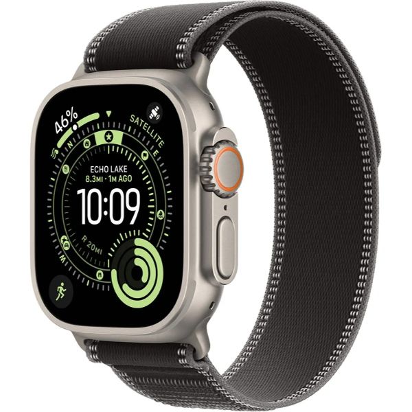 Apple Watch Ultra 3 LTE 49mm Natural Tit. Case w. Black/Charcoal Trail Loop - S/M (MF1V4+MFT84)