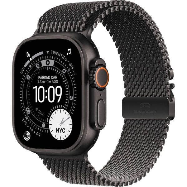 Apple Watch Ultra 3 GPS + Cellular 49mm Black Tit. Case w. Black Tit. Milanese Loop - Large (MF1T4)