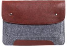 Чехол-конверт для Macbook 13" New коричневый на кнопках (GM02-13New)