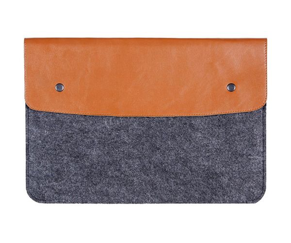 Чехол-конверт на кнопках Gmakin для MacBook Air 13" и Pro 13" Brown (GM03)