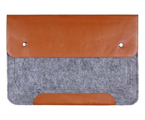 Чехол-конверт на кнопках Gmakin для MacBook Air 13" и Pro 13" Brown (GM02)