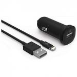Автомобильное зарядное устройство Griffin Single Port 2.4A Car Charger with Lightning Cable 1m - Black (GP-013-BLK)
