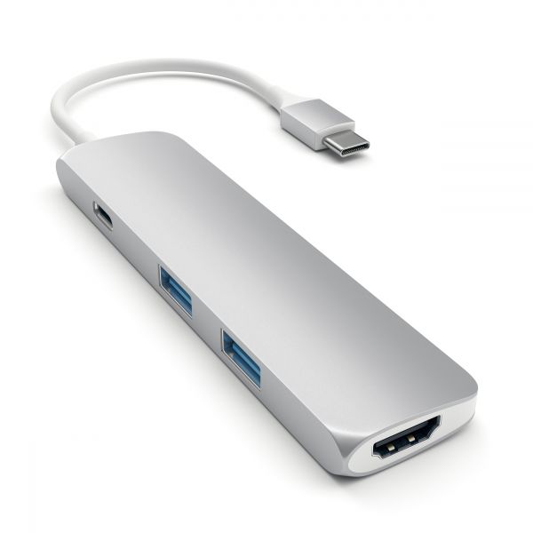 Хаб Satechi Aluminum Type-C Slim Multi-Port Adapter 4K Silver (ST-CMAS)