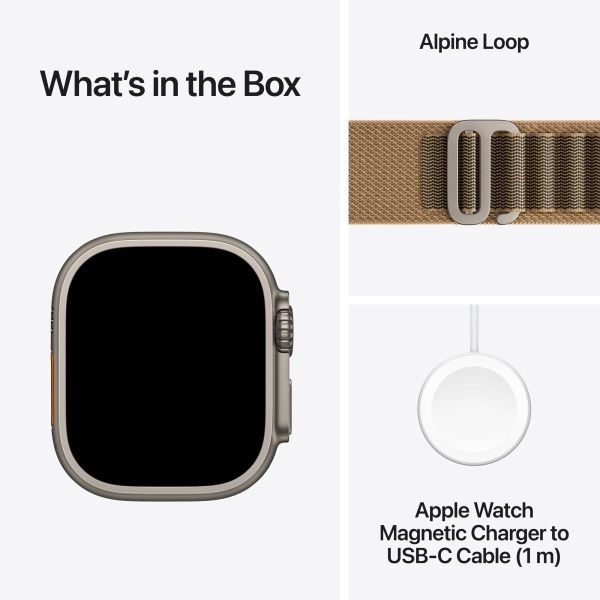 Apple Watch Ultra 4 Natural Titanium Case with Desert Alpine Loop - Medium (MJAF4)