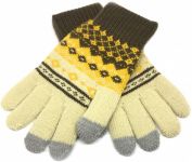 Перчатки для сенсорных экранов Touch iGlove with ornament size (M) - beige/brown