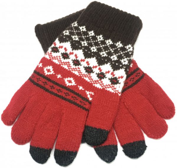 Перчатки для сенсорных экранов Touch iGlove with ornament size (M) - red/brown