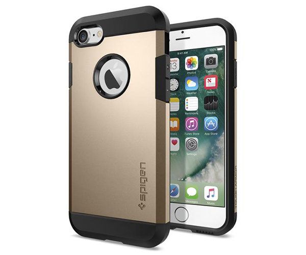 Чехол-накладка для  iPhone 7/8/SE - Spigen Tough Armor - Champagne Gold (SGP-042CS20490)