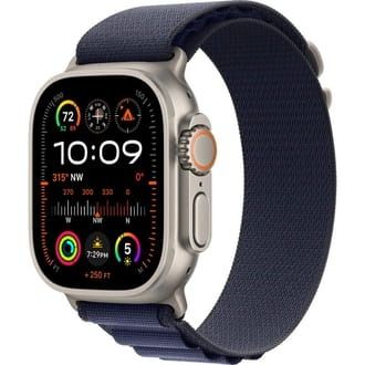 Apple Watch Ultra 2 GPS + Cellular 49mm Natural Titan. Case w. Navy Alpine Loop - L (MYT33+MXN03)