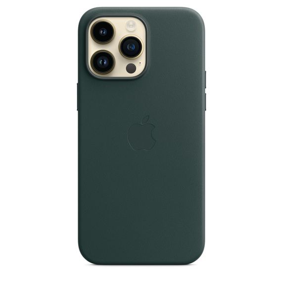 Чехол-накладка для iPhone 14 Pro Max - Leather Case with MagSafe (Forest Green)