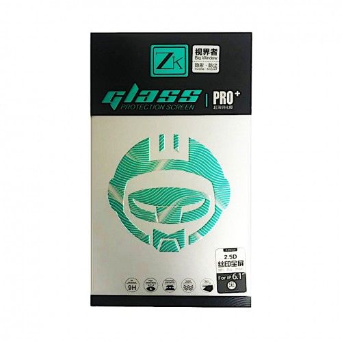 Стекло ZK для iPhone Xr/11 2.5D Anti Peep 0.26mm [+ задняя пленка в комплекте] (Black)