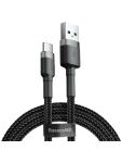 Кабель Baseus Cafule Type-C Cable 3A (1m) Gray/Black (CATKLF-BG1)