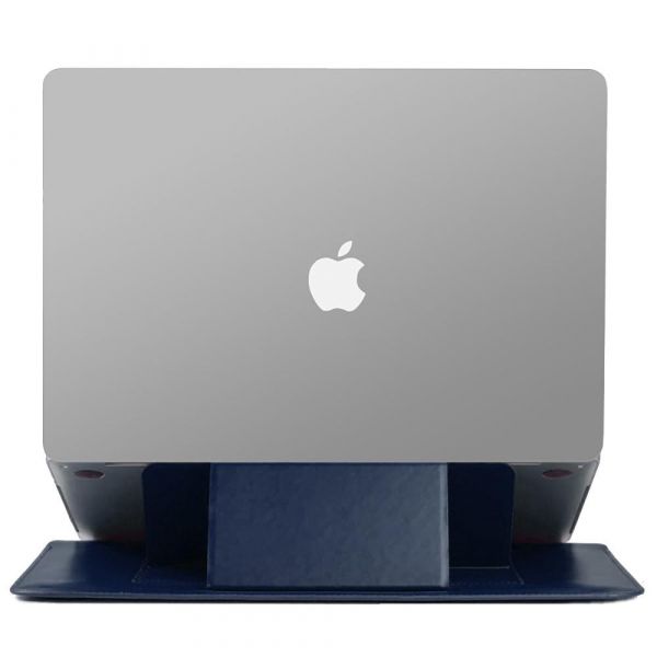 Чехол-карман для MacBook Air 13" - WIWU Velcro Skin Pro III Leather - Navy Blue