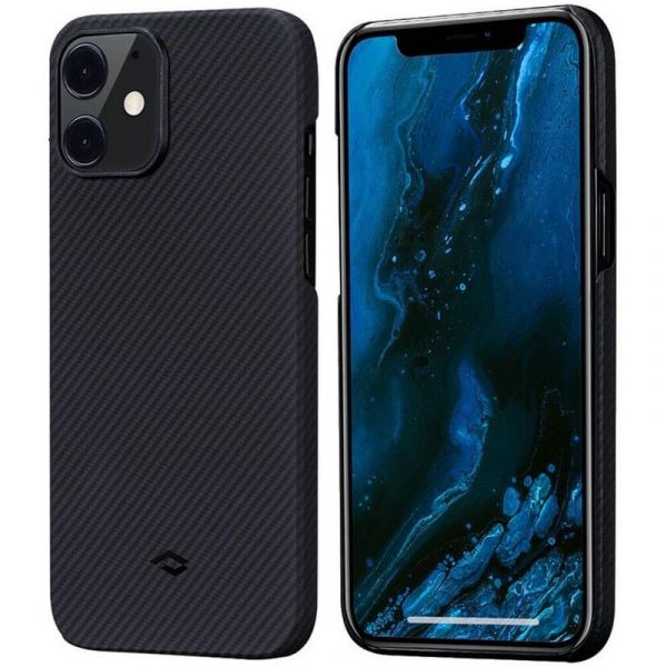 Чохол-накладка для iPhone 12 - Pitaka Air Case Twill - Black/Grey (KI1201MA)