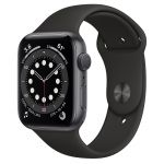 Apple Watch Series 6 GPS 44mm Space Gray Aluminium Case with Black Sport Band (M00H3)