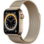 Apple Watch Series 6 LTE 40mm Gold Stainless Steel Case with Gold Milanese Loop (M02X3)