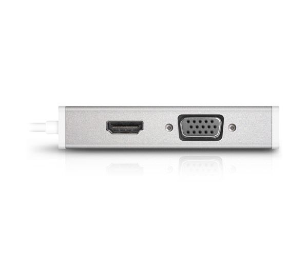 Адаптер Macally Mini DisplayPort to 3-in1 DVI/HDMI/VGA 4K - White (MD-3N1-4K)