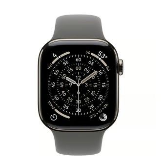 Apple Watch Series 11 GPS + Cellular 42mm Natural Tit. Case w. Stone Gray Sport Band - S/M (MF8M4)
