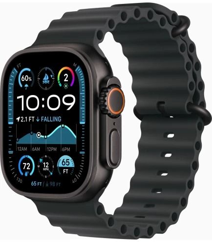 Apple Watch Ultra 2 2024 LTE 49mm Black Titanium Case with Black Ocean Band (MYTC3+MYPD3)