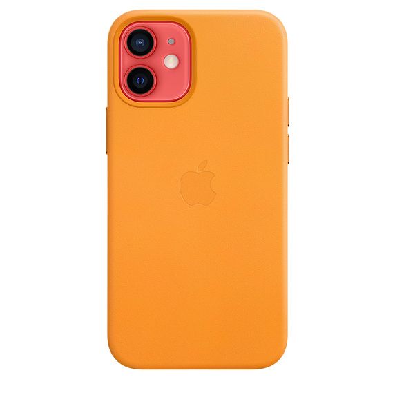 Чехол-накладка для iPhone 12 mini - Apple Leather Case with MagSafe - California Poppy (MHK63)