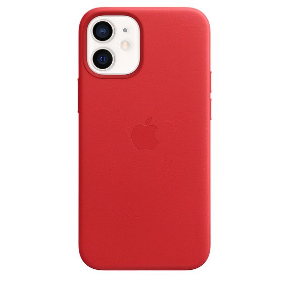 Чехол-накладка для iPhone 12 mini - Apple Leather Case with MagSafe - (PRODUCT)RED (MHK73)