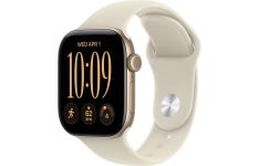 Apple Watch Series 12 GPS + Cellular 42mm Light Gold Aluminum Case with Sand Sport Band S/M (MJG24)