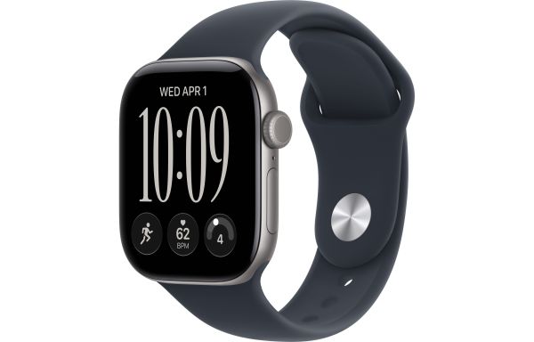 Apple Watch Series 12 GPS 42mm Space Gray Aluminum Case with Navy Blue Sport Band M/L (MJE94)