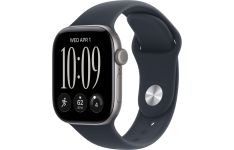 Apple Watch Series 12 GPS 42mm Space Gray Aluminum Case with Navy Blue Sport Band S/M (MJE74)