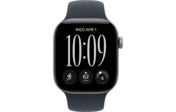 Apple Watch Series 12 GPS 42mm Space Gray Aluminum Case with Navy Blue Sport Band M/L (MJE94)