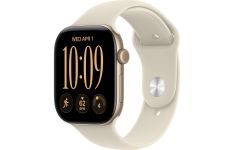 Apple Watch Series 12 GPS 46mm Light Gold Aluminum Case with Sand Sport Band M/L (MJEP4)