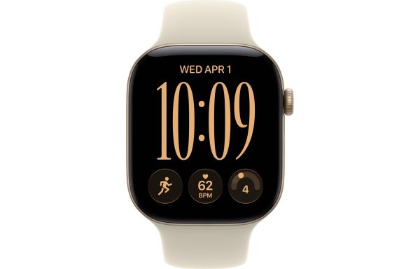 Apple Watch Series 12 GPS 46mm Light Gold Aluminum Case with Sand Sport Band M/L (MJEP4)