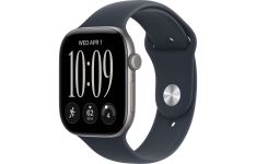 Apple Watch Series 12 GPS + Cellular 42mm Space Gray Al Case w Navy Blue Sport Band M/L (MJFY4)