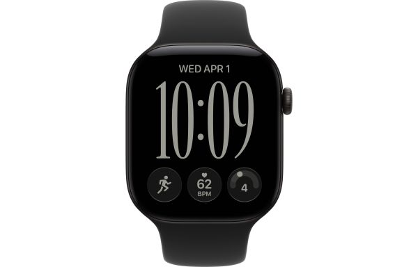 Apple Watch Series 12 GPS 46mm Black Aluminum Case with Black Sport Band S/M (MJEK4)