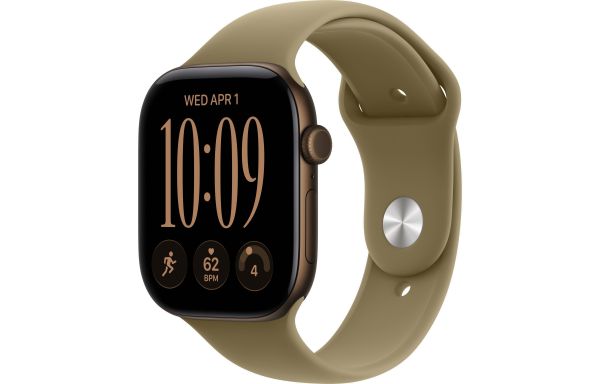 Apple Watch Series 12 GPS 46mm Dark Bronze Aluminum Case with Olive Sport Band S/M (MJEQ4)