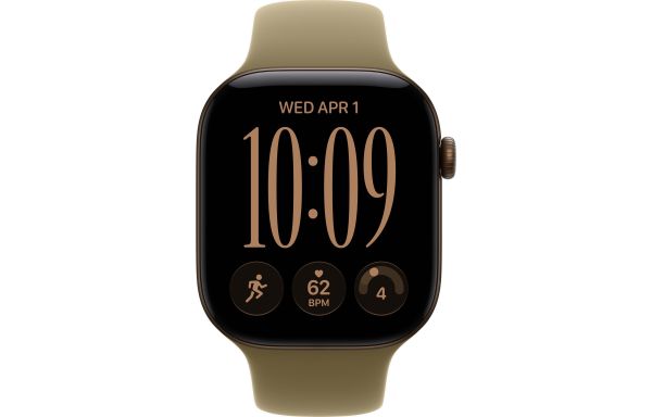 Apple Watch Series 12 GPS 46mm Dark Bronze Aluminum Case with Olive Sport Band S/M (MJEQ4)